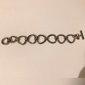 Silpada Hammered sterling Rush handmade toggle bracelet